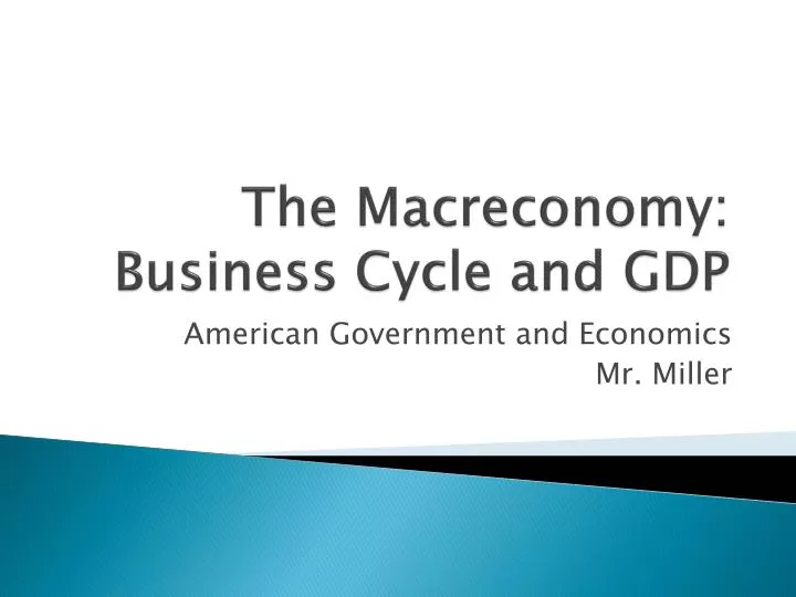 the macreconomy business cycle and gdp