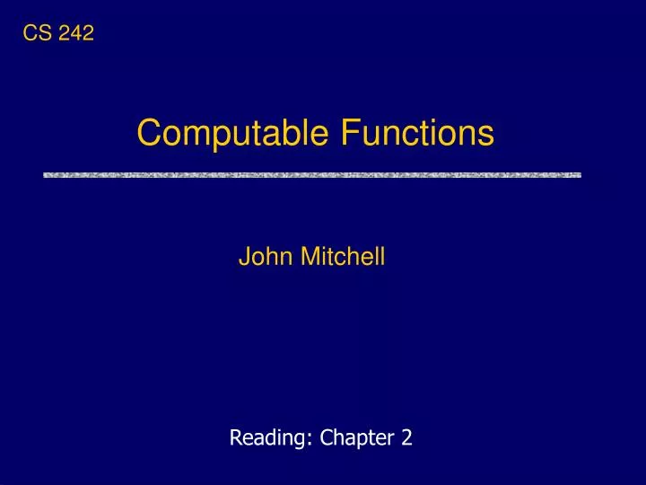computable functions