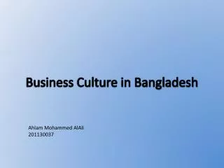 Business Culture in Bangladesh