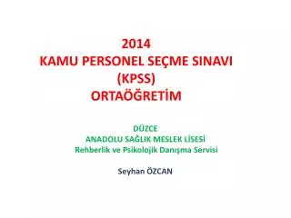 2014 kamu personel se me sinavi kpss orta ret m