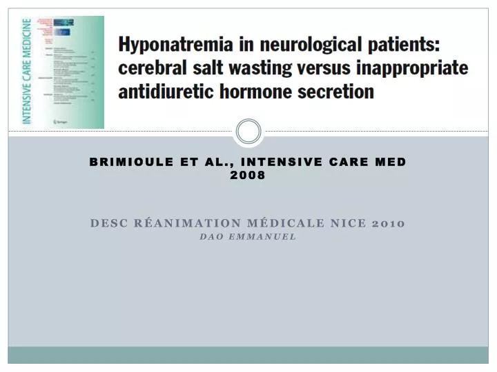 brimioule et al intensive care med 2008 desc r animation m dicale nice 2010 dao emmanuel