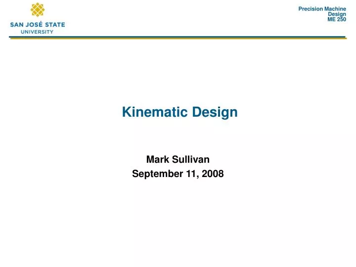 kinematic design
