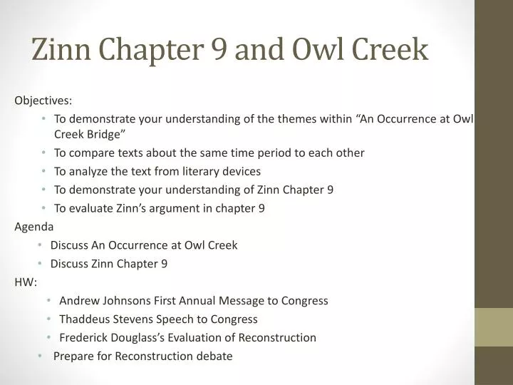 zinn chapter 9 and owl creek
