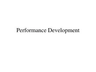 Performance Development