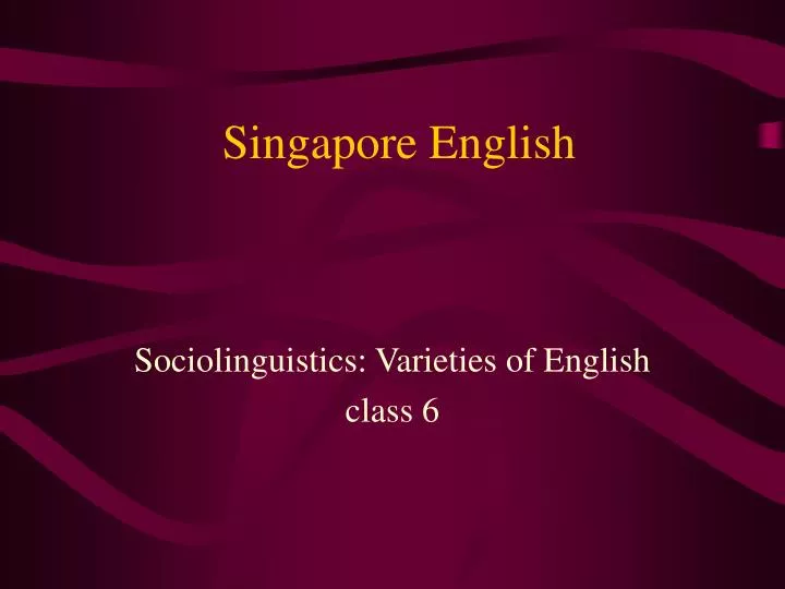 singapore english
