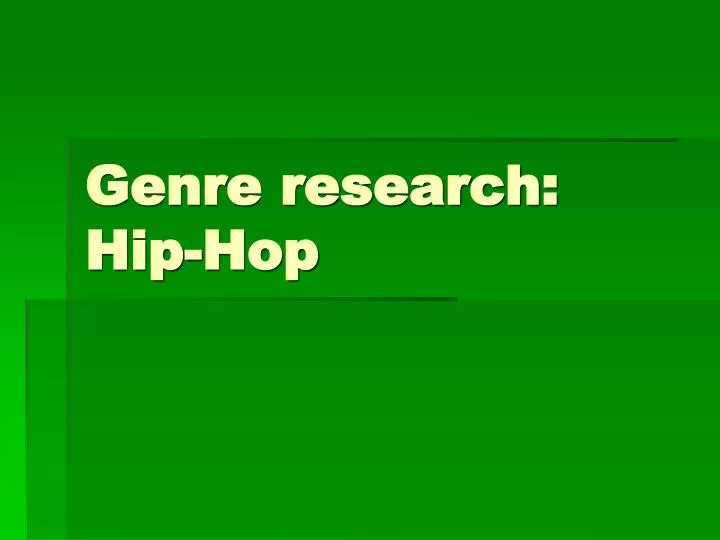 genre research hip hop