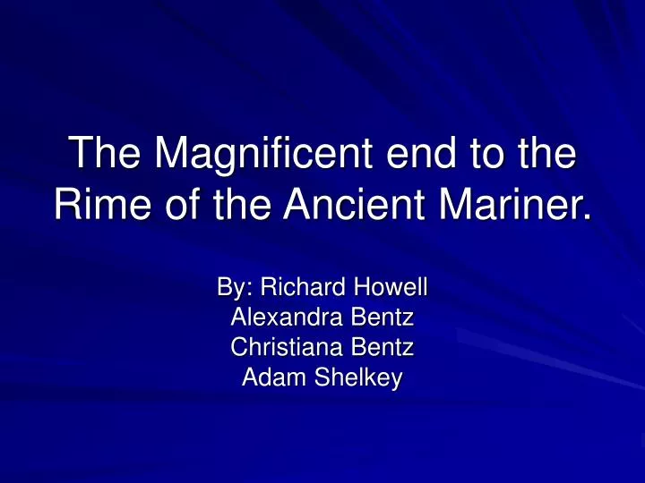 the magnificent end to the rime of the ancient mariner