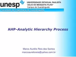 ahp analytic hierarchy process