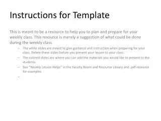 Instructions for Template