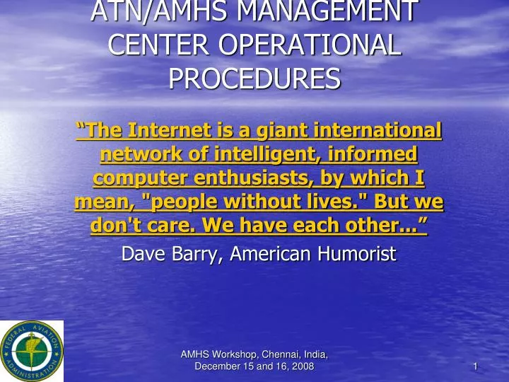 atn amhs management center operational procedures
