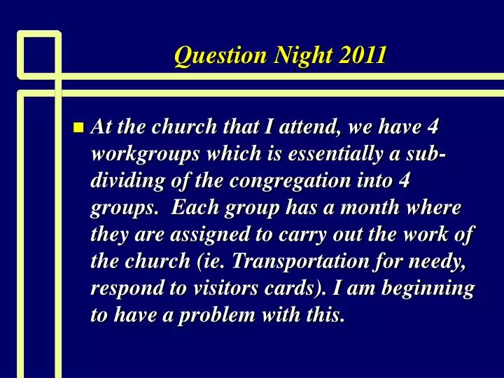 question night 2011