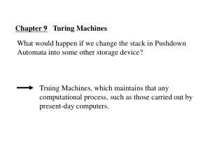 Chapter 9 Turing Machines