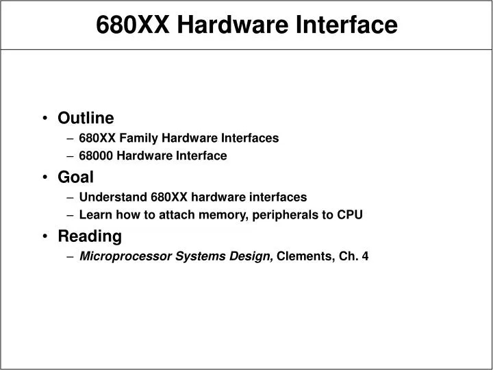 680xx hardware interface
