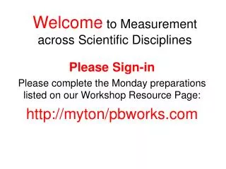 Welcome to Measurement across Scientific Disciplines