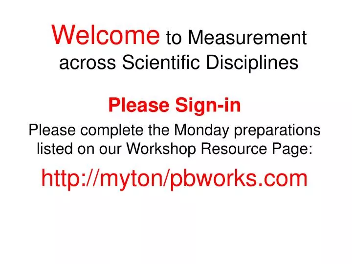 welcome to measurement across scientific disciplines