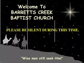 Welcome To BARRETTS CREEK BAPTIST CHURCH