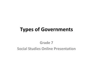 types of governments