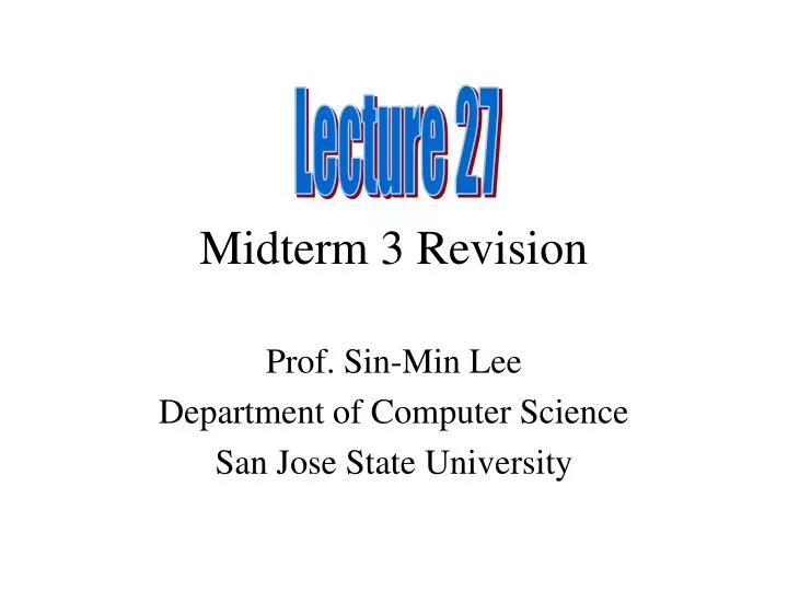 midterm 3 revision