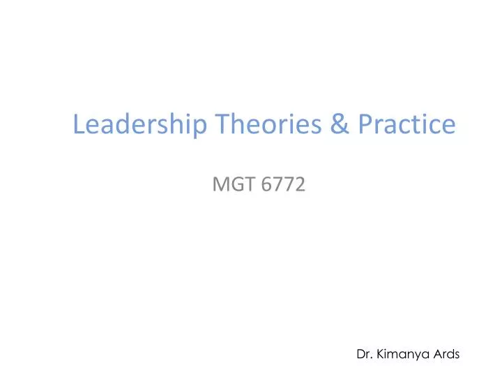 leadership theories practice