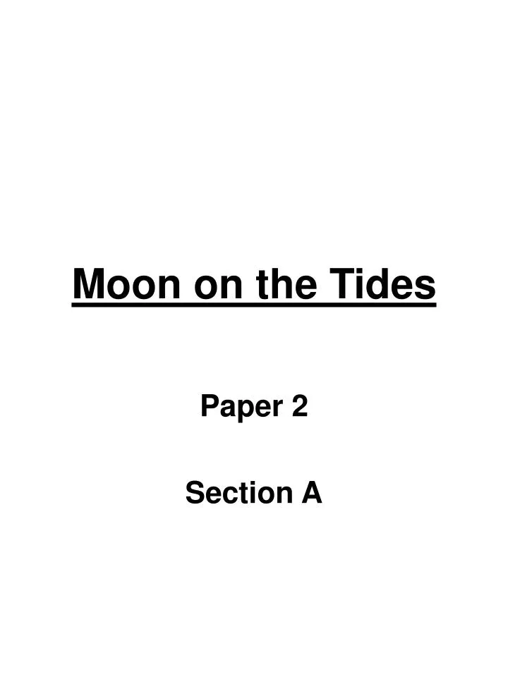 moon on the tides