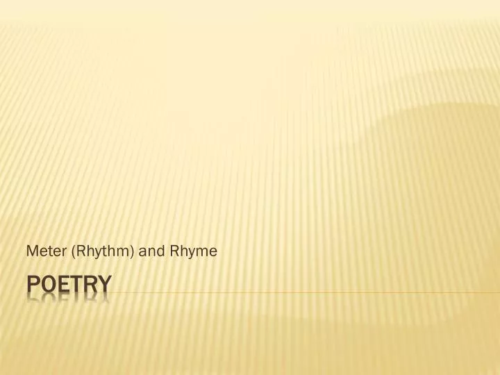 meter rhythm and rhyme