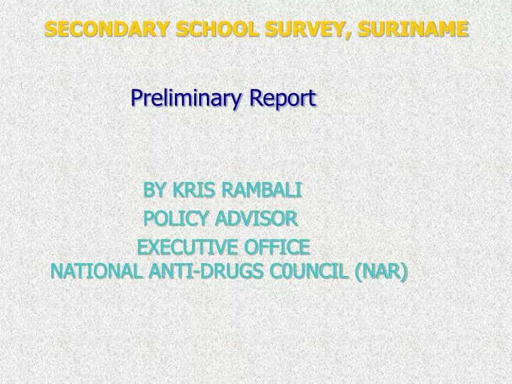 secondary school survey suriname