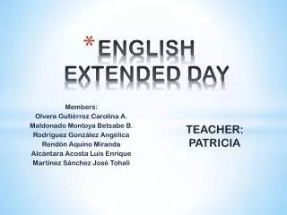 E NGLISH EXTENDED DAY