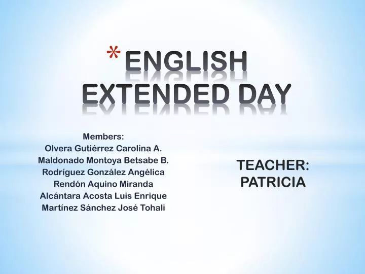e nglish extended day