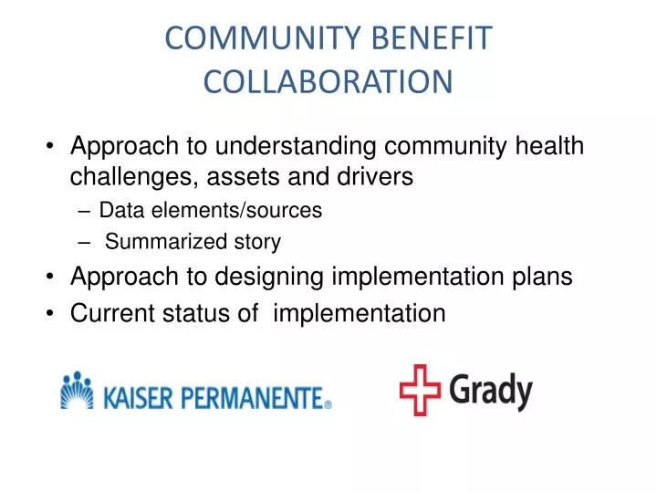 community benefit collaboration