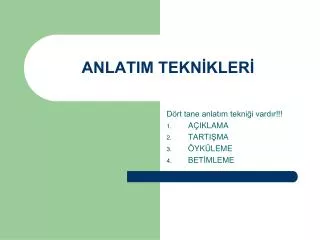 anlatim tekn kler