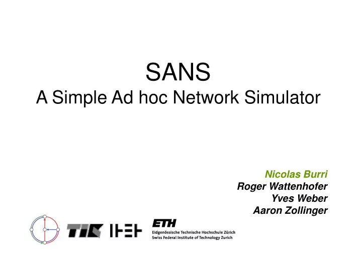 sans a simple ad hoc network simulator