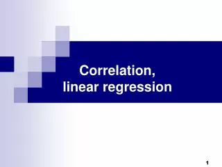 Correlation, linear regression