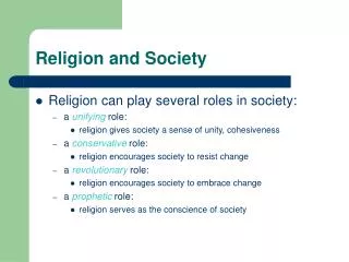 Religion and Society