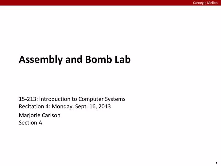 assembly and bomb lab
