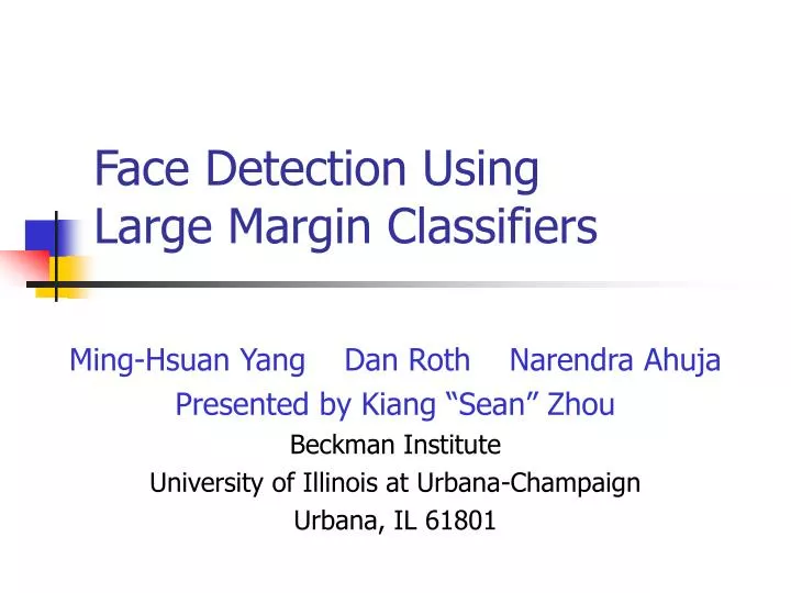 face detection using large margin classifiers