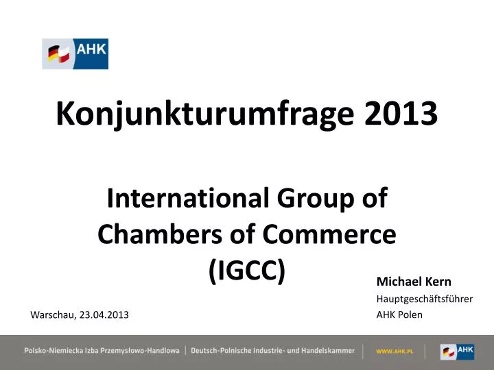 konjunkturumfrage 2013 international group of chambers of commerce igcc