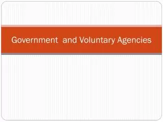 government and voluntary agencies
