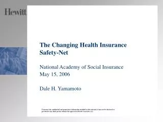 The Changing Health Insurance Safety-Net