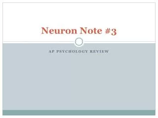 Neuron Note #3