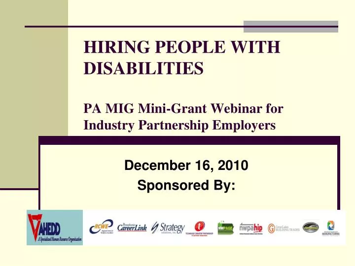 hiring people with disabilities pa mig mini grant webinar for industry partnership employers