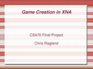 Game Creation in XNA