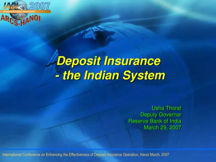 deposit insurance the indian system