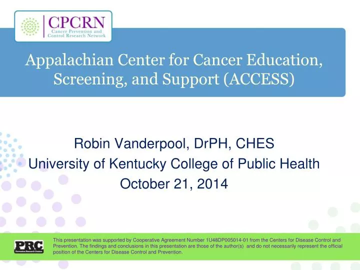 appalachian center for cancer education screening and support access