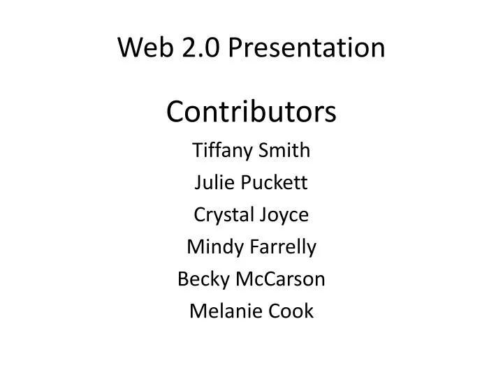 web 2 0 presentation