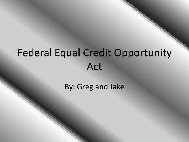 federal equal credit opportunity act