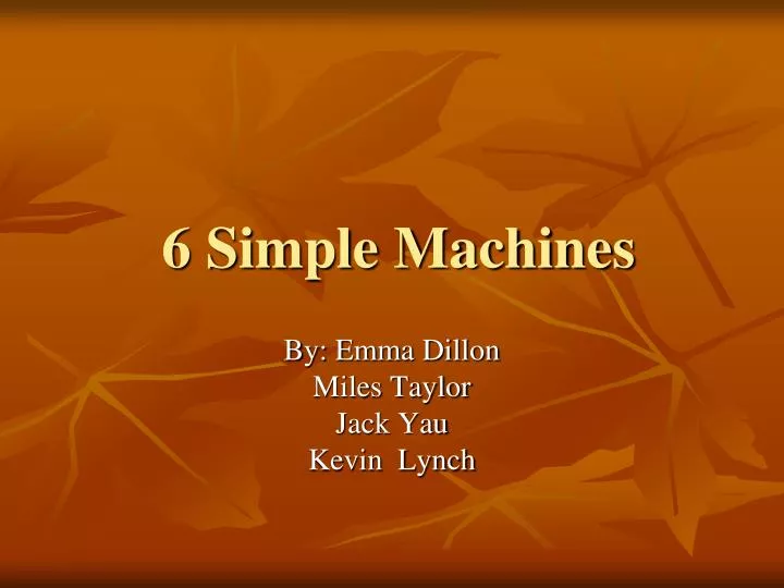 6 simple machines