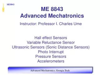 ME 8843 Advanced Mechatronics