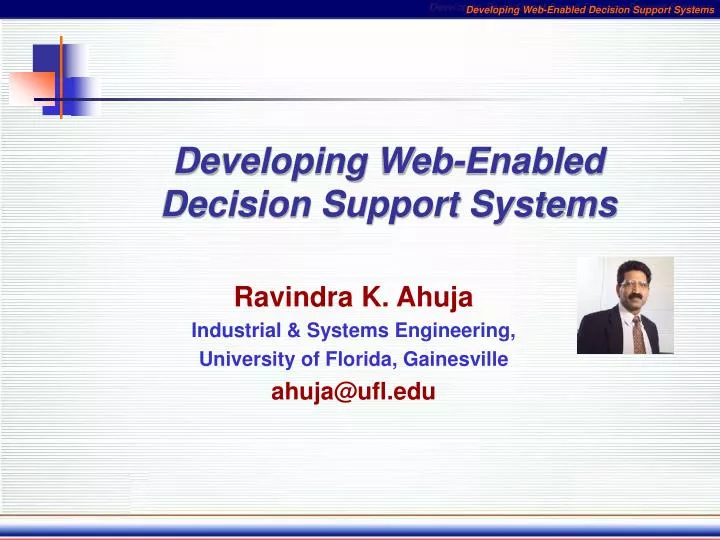 developing web enabled decision support systems