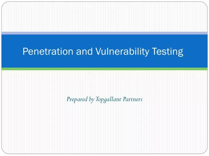 penetration and vulnerability testing