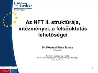 az nft ii strukt r ja int zm nyei a fels oktat s lehet s gei